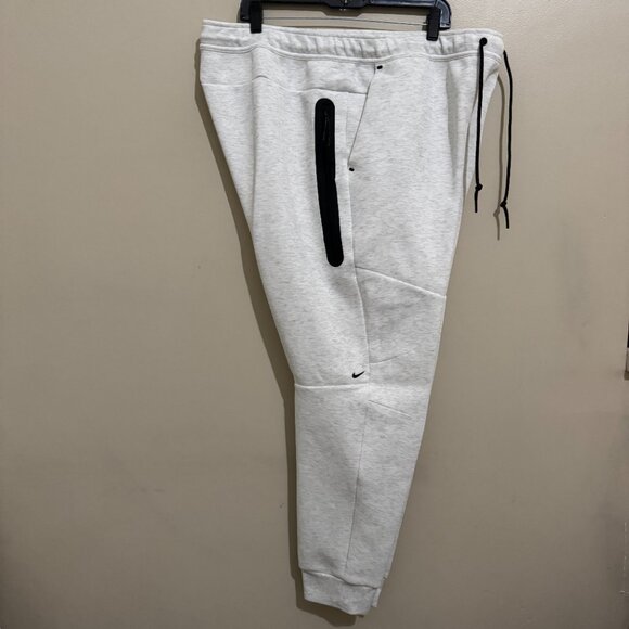 Nike Tech Fleece Joggers Birch Heather White Black Men's Size 2XL HV0959-051 NEW - Picture 5 of 14